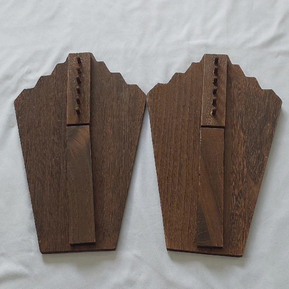 Rustic Wooden Fan-Shaped Decor Set